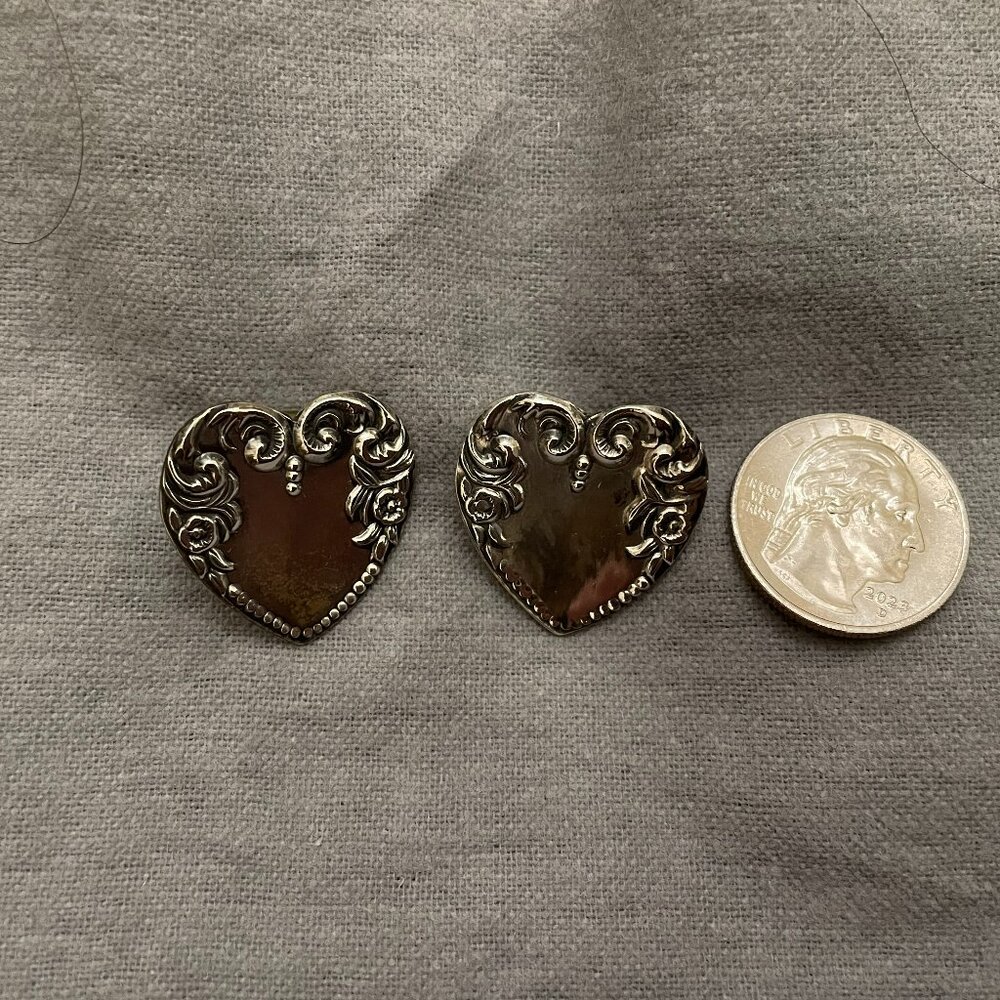 Vintage Sterling Silver Heart earrings